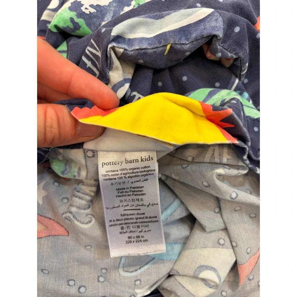 Pottery Barn Kids Solar System Glow-in-the-Dark Organic Cotton Duvet Cover F/Q